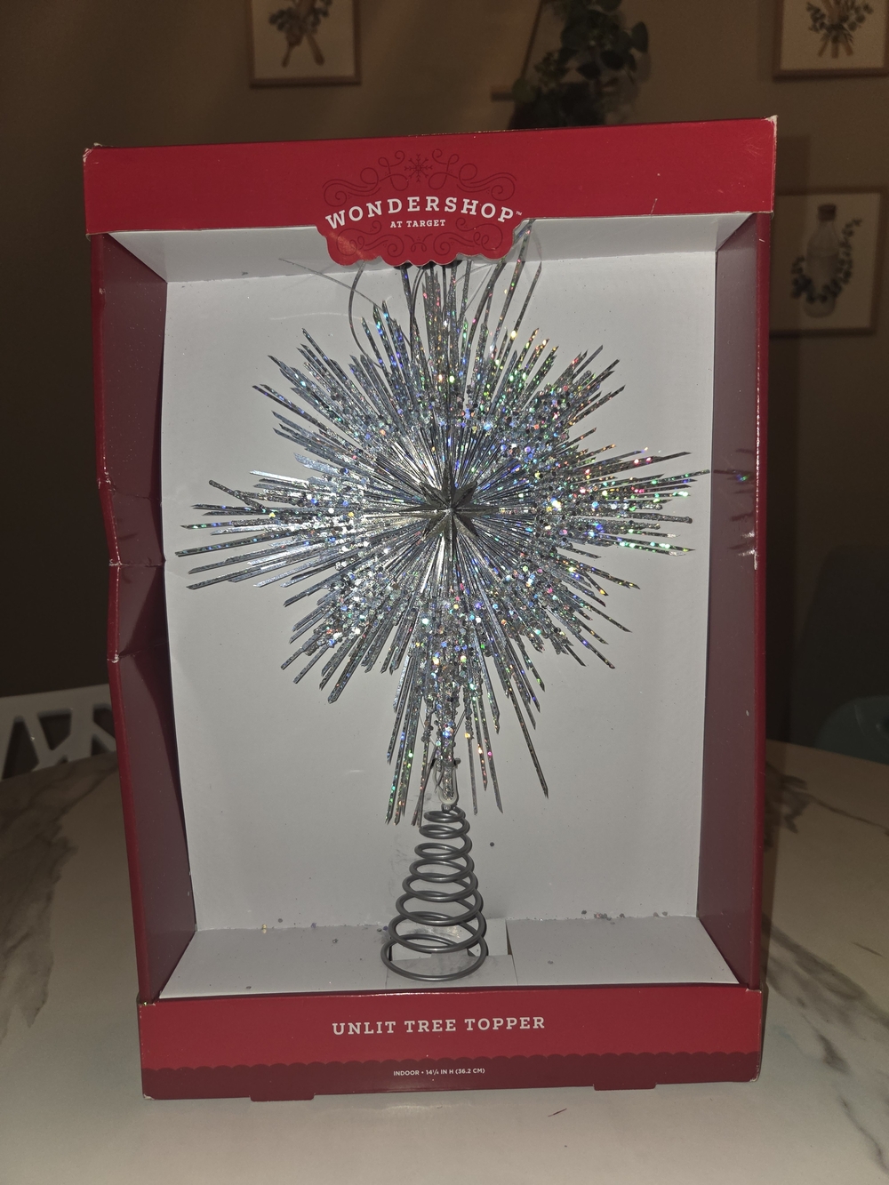 Wondershop Silver Spiral Spring Tree Topper with Holographic Accents
